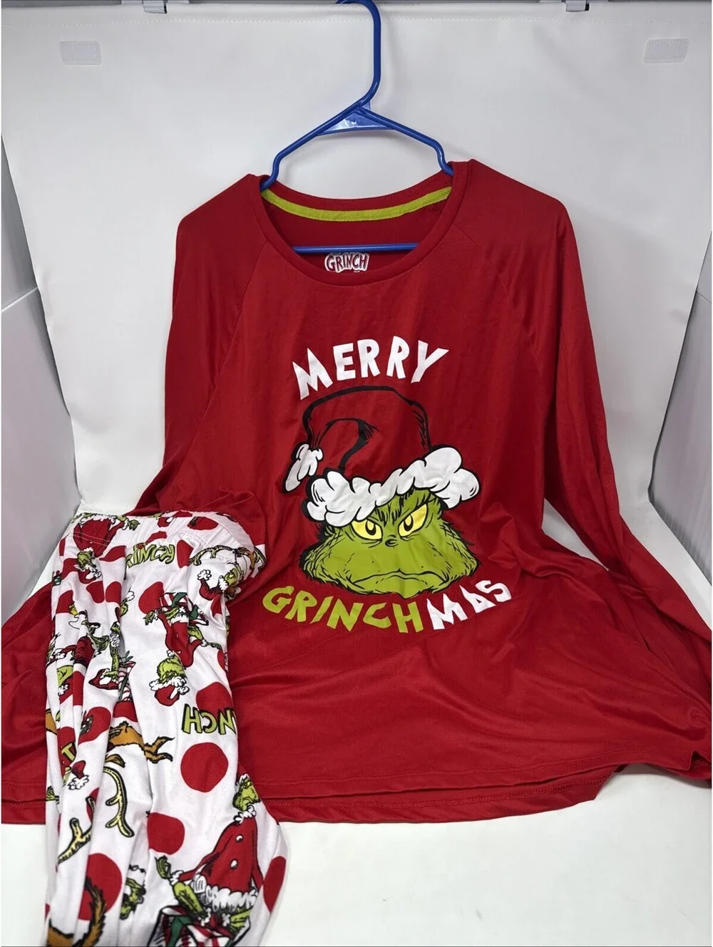 Men's / Women's Grinch 2 Piece Pajama Set, 2XL (50-52), Merry Grinchmas